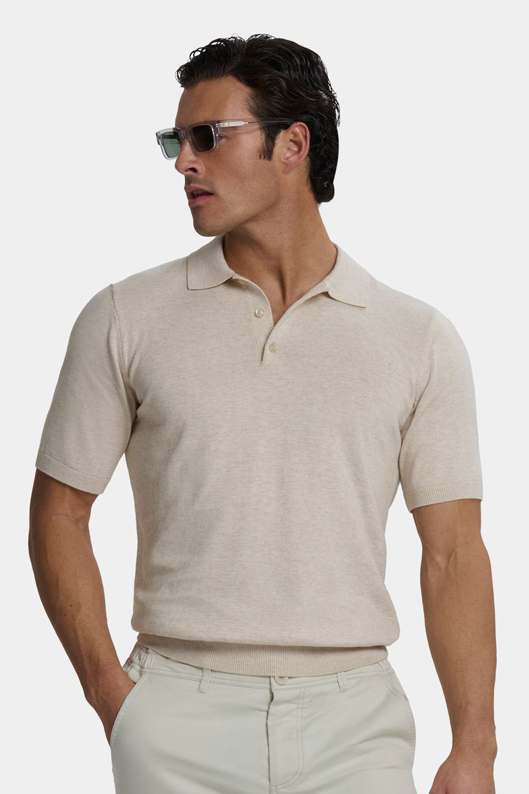 Santoni polo de manga corta