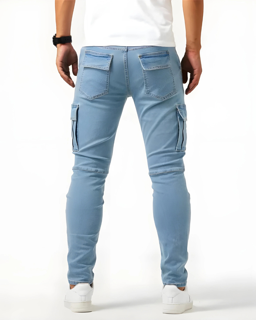 Pantalón Cargo Elástico Azul Marino - Cómodo y Práctico