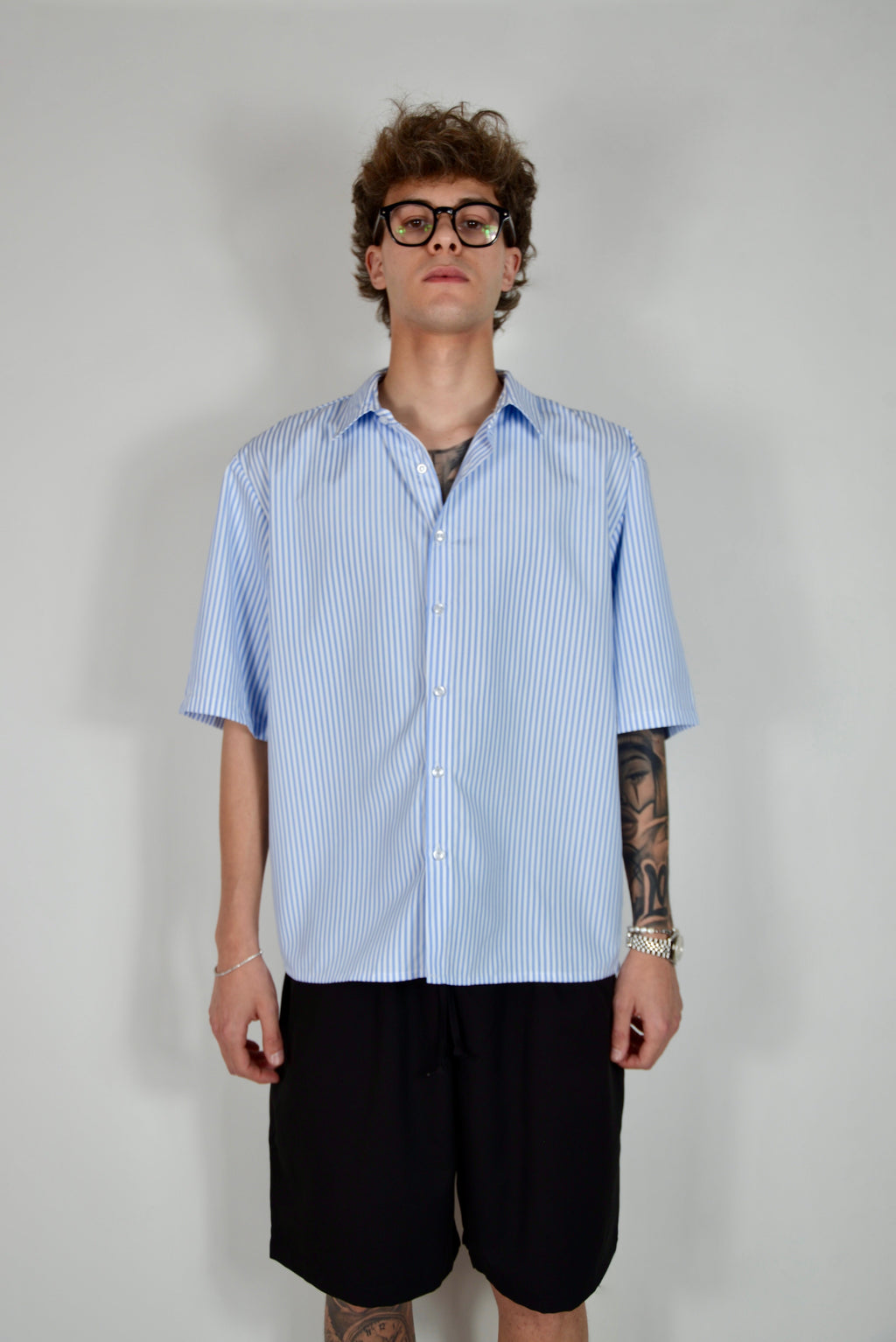 Camicia millerighe celeste