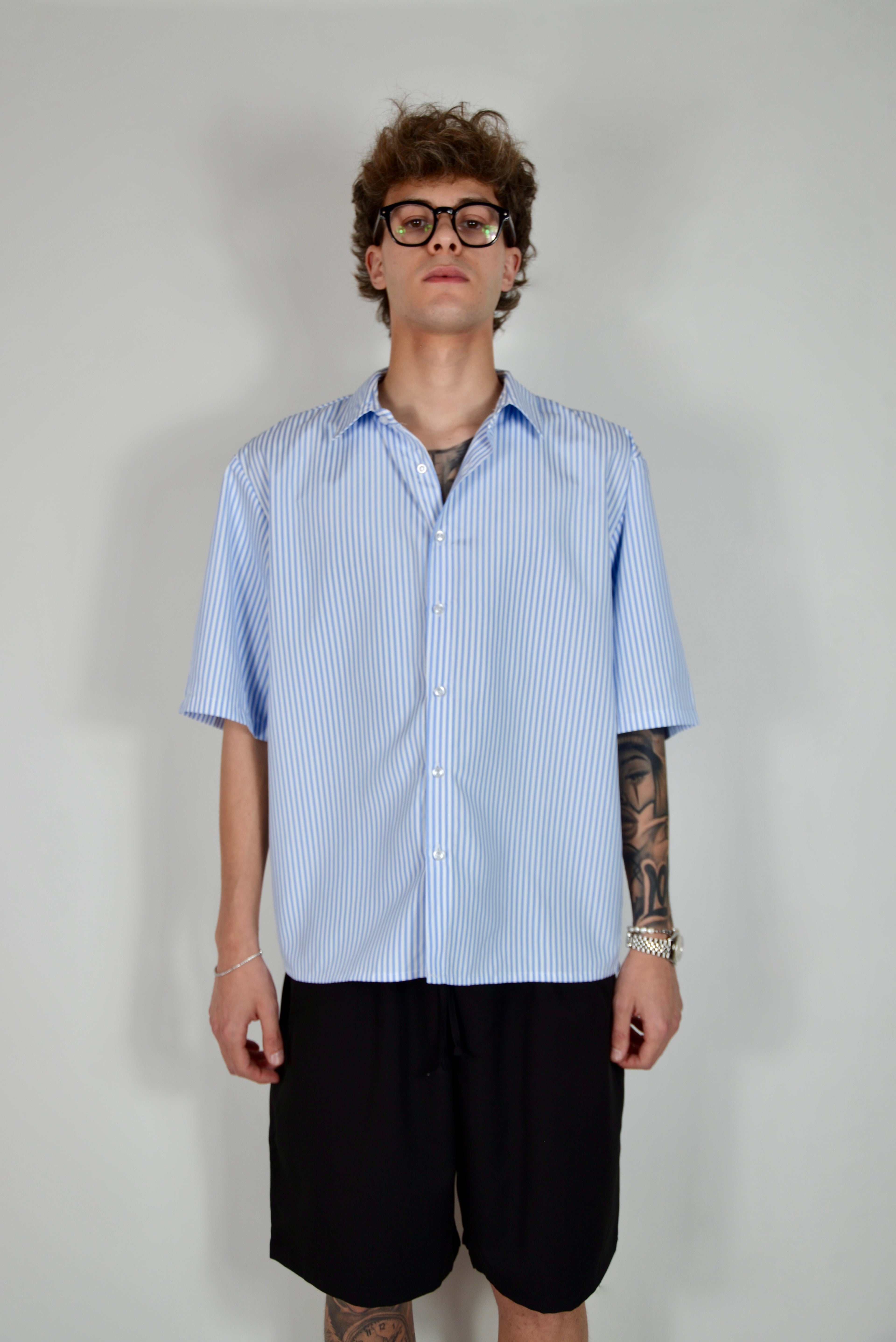 Camicia millerighe celeste