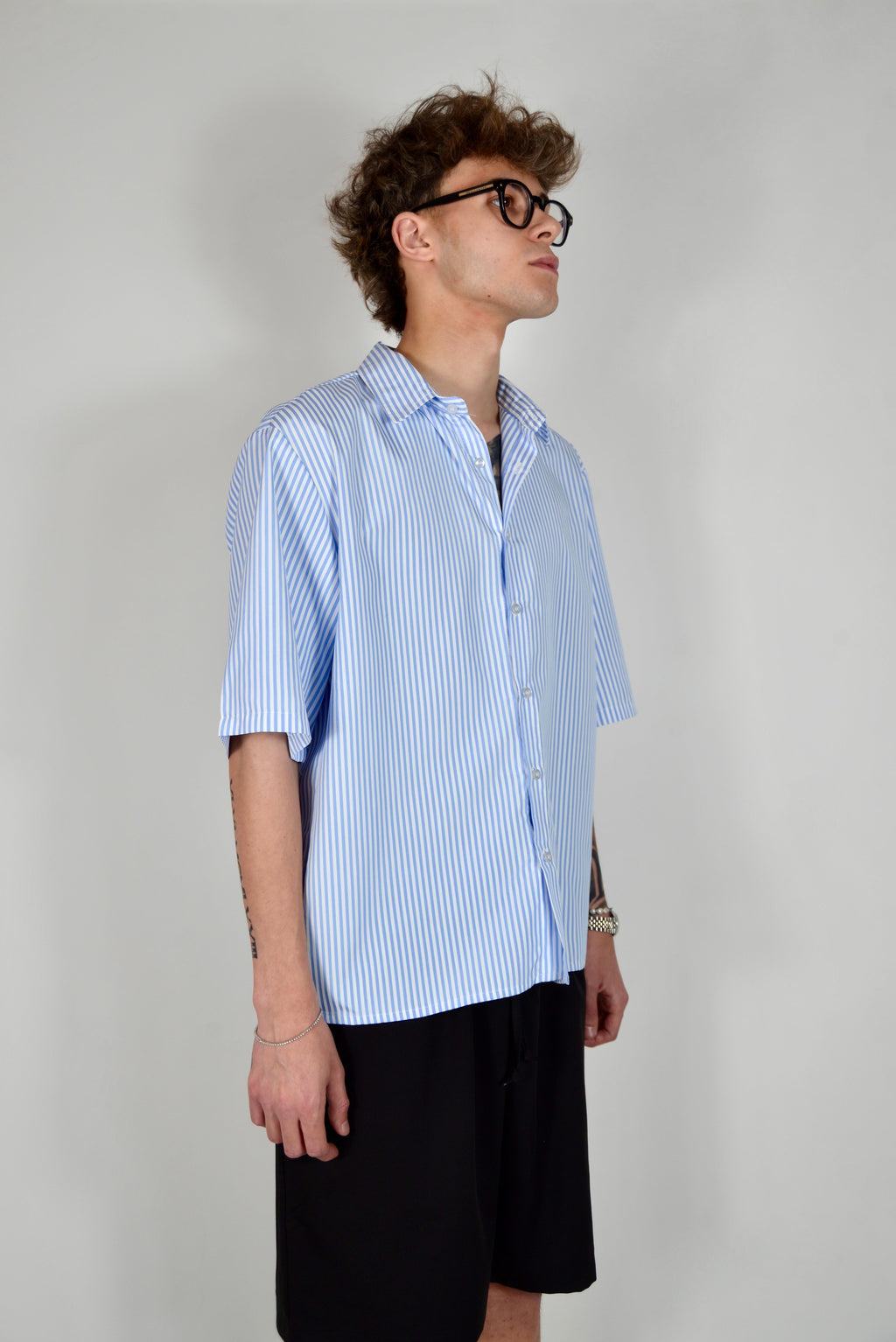 Camicia millerighe celeste