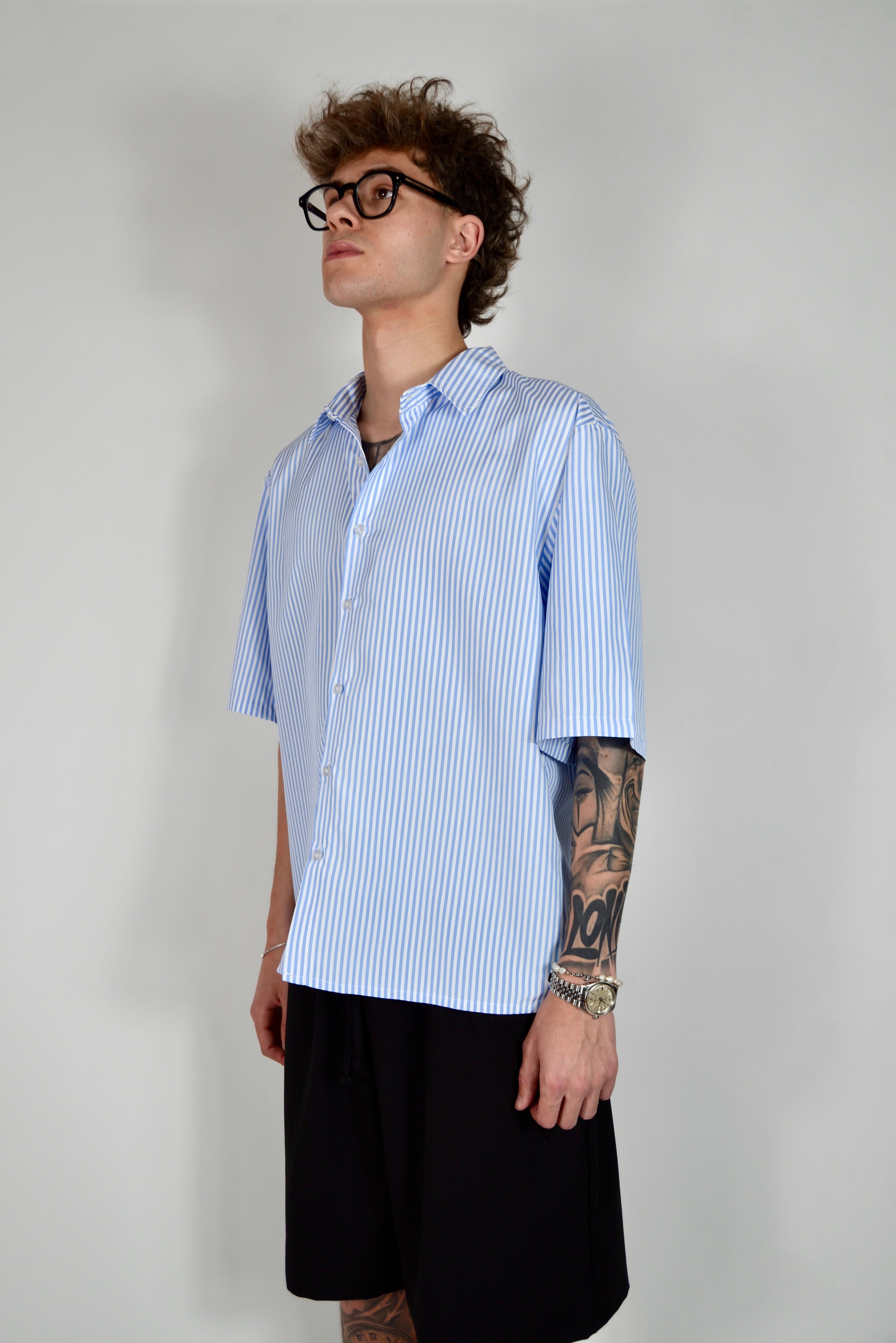Camicia millerighe celeste
