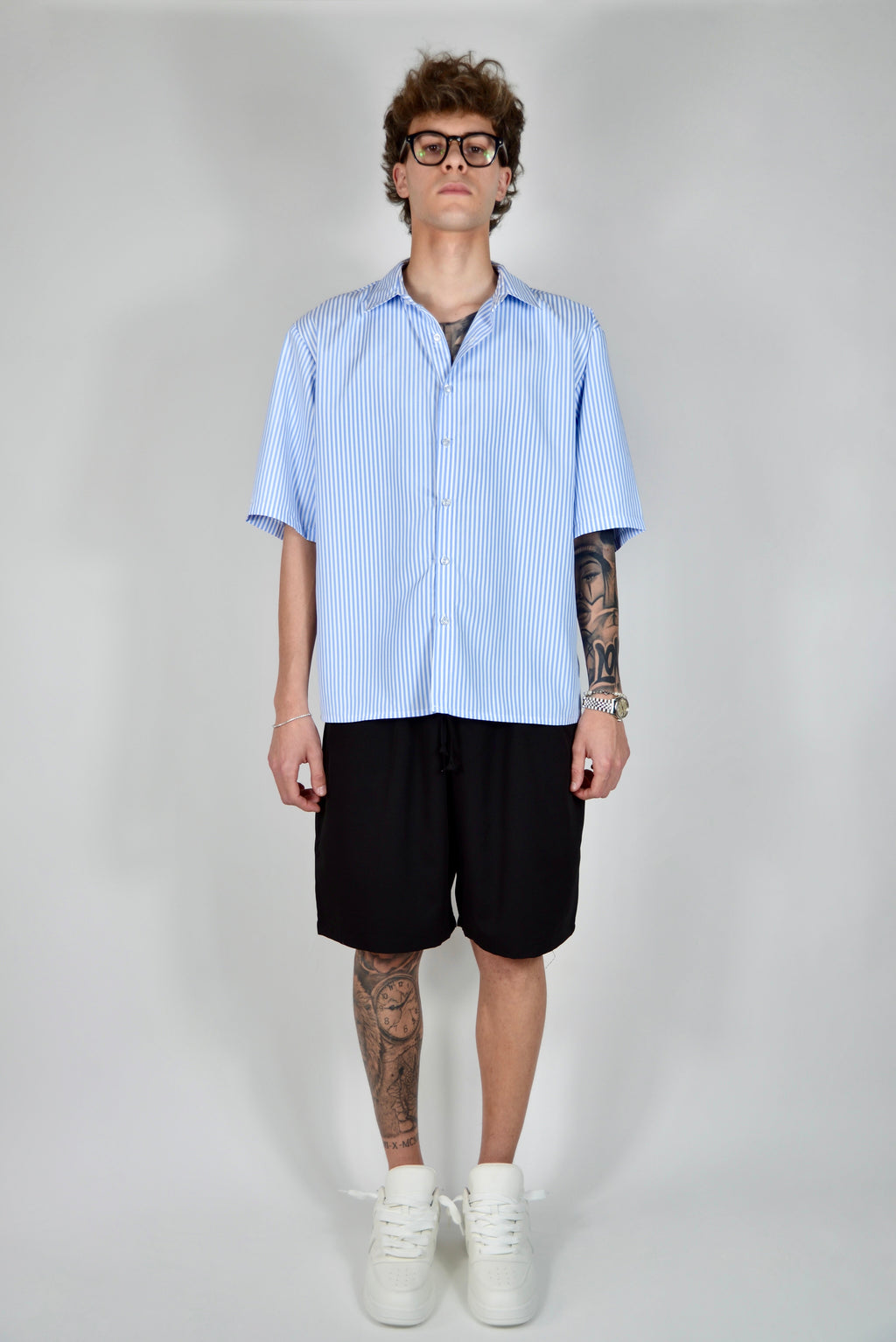 Camicia millerighe celeste