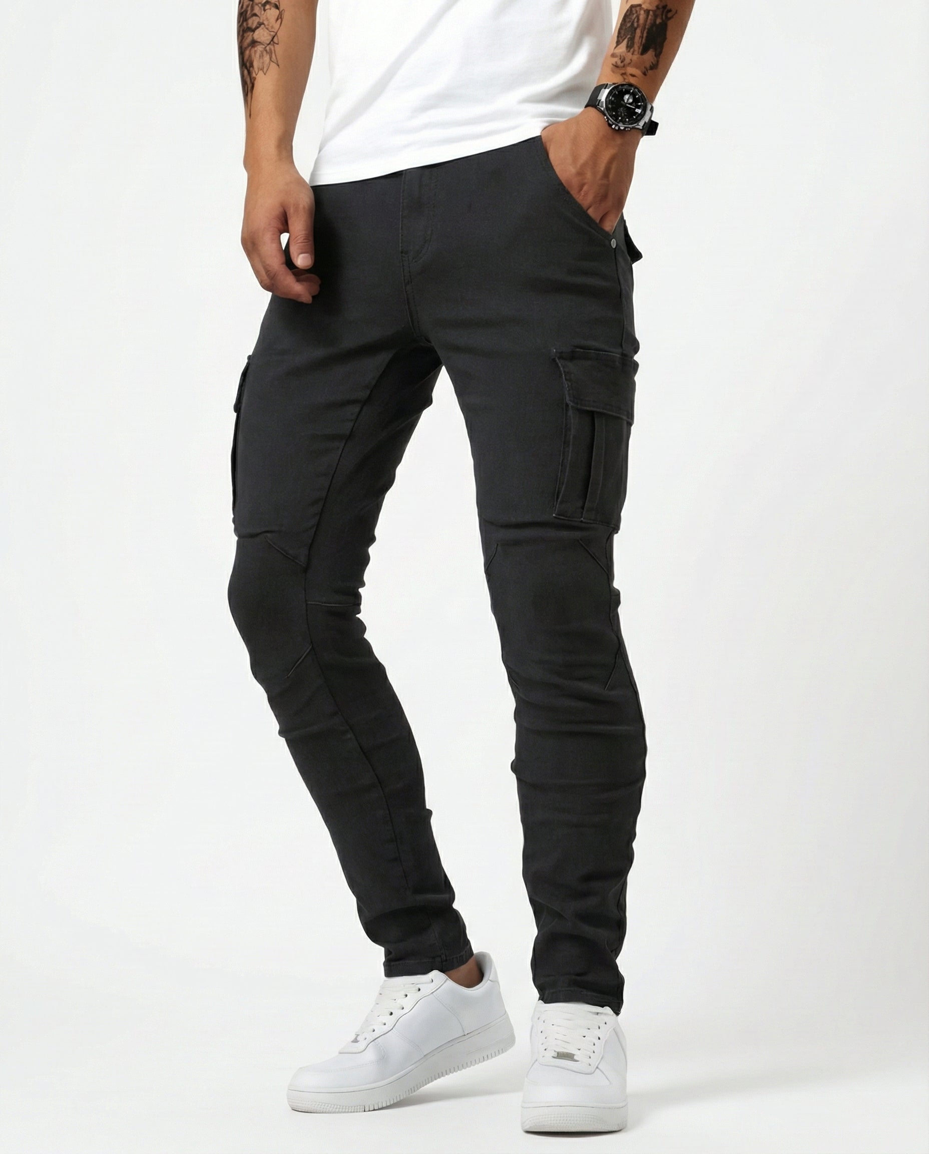 Pantalón Cargo Elástico Azul Marino - Cómodo y Práctico