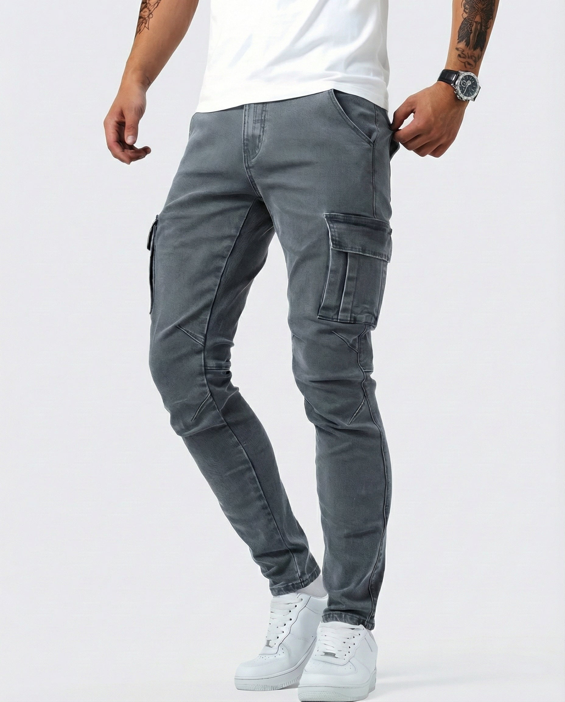 Pantalón Cargo Elástico Azul Marino - Cómodo y Práctico