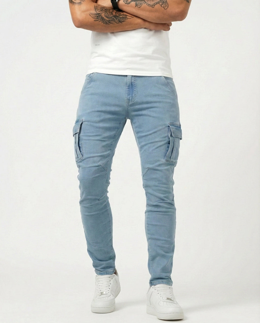 Pantalón Cargo Elástico Azul Marino - Cómodo y Práctico