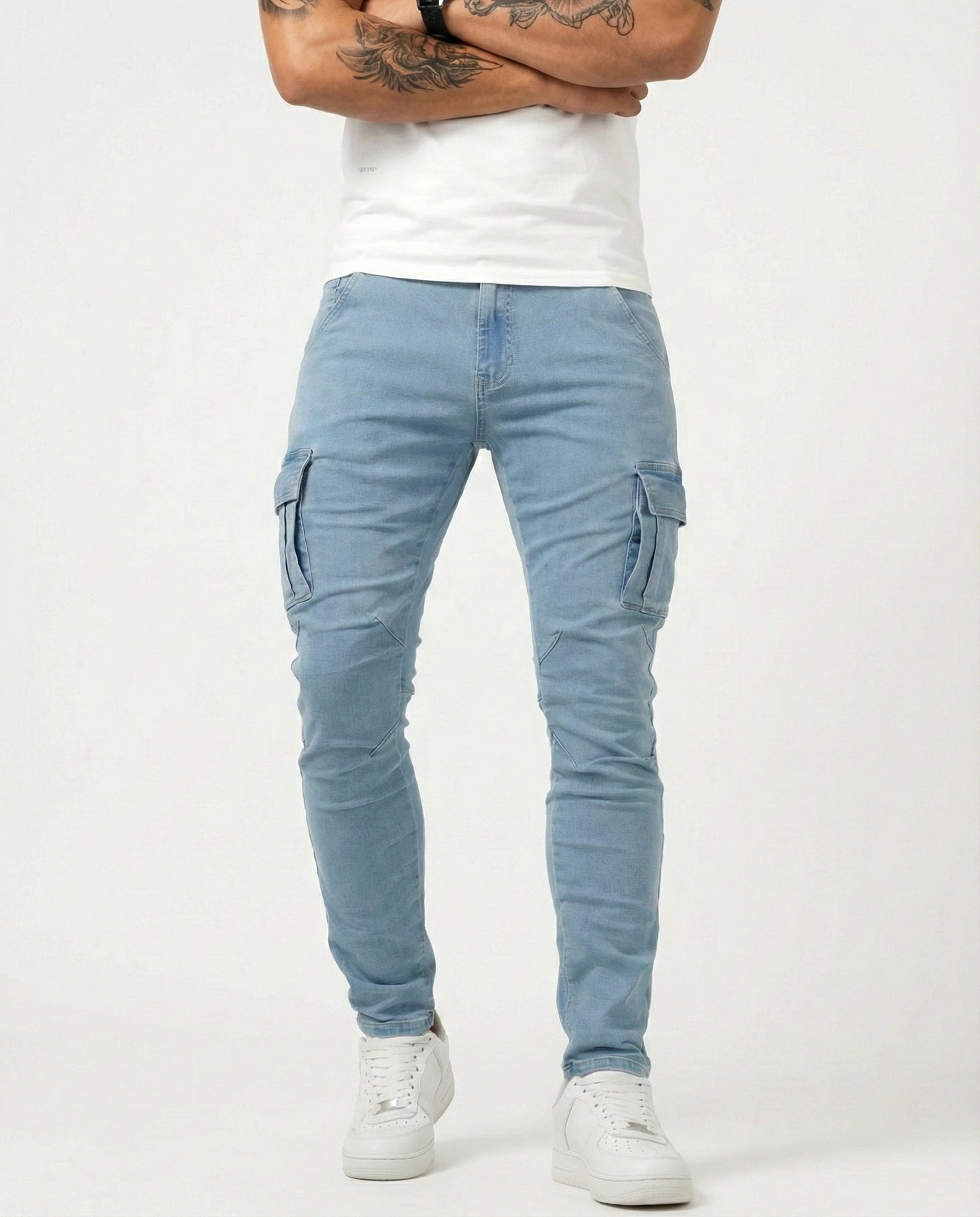 Pantalón Cargo Elástico Azul Marino - Cómodo y Práctico