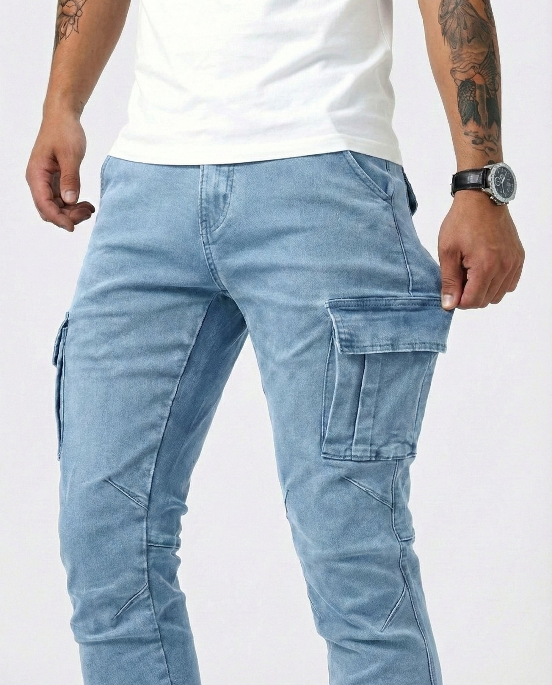 Pantalón Cargo Elástico Azul Marino - Cómodo y Práctico