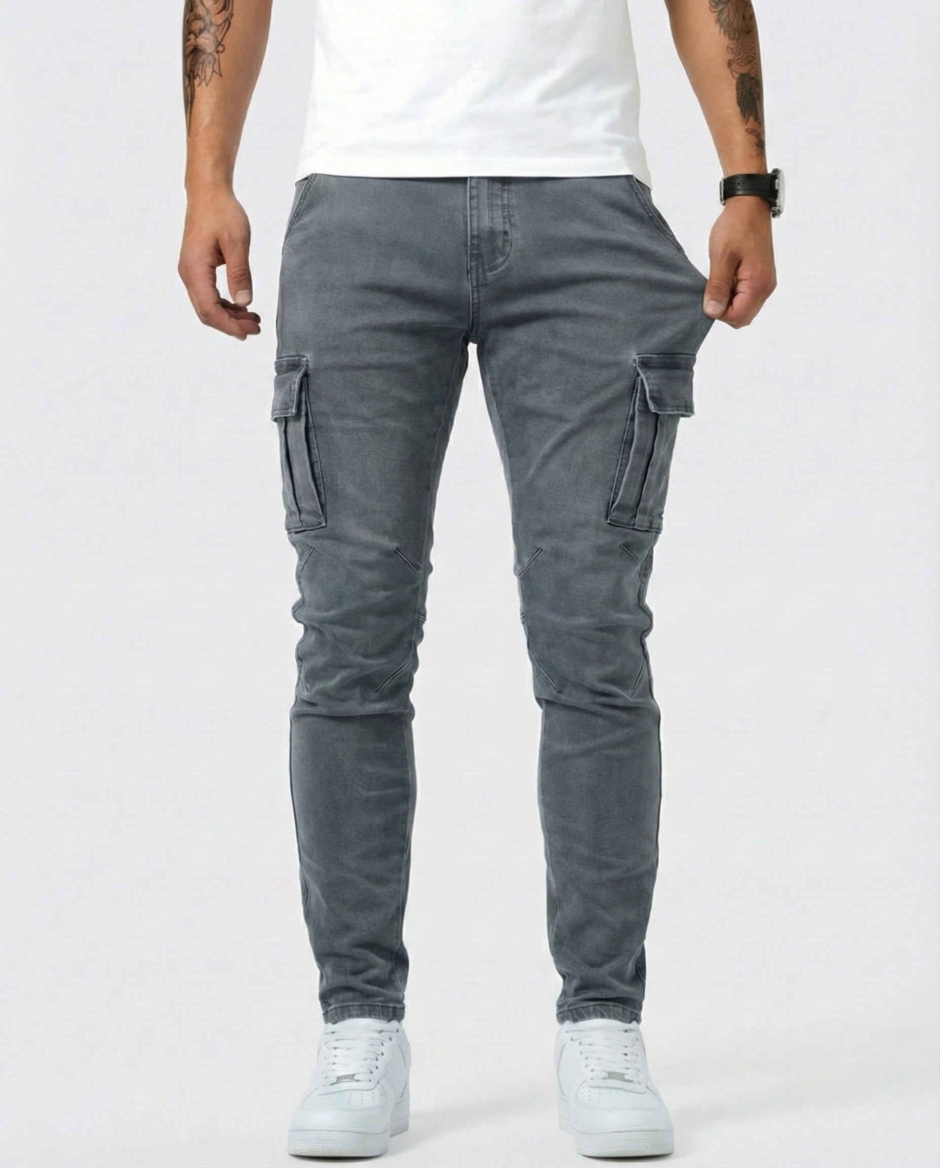 Pantalón Cargo Elástico Azul Marino - Cómodo y Práctico