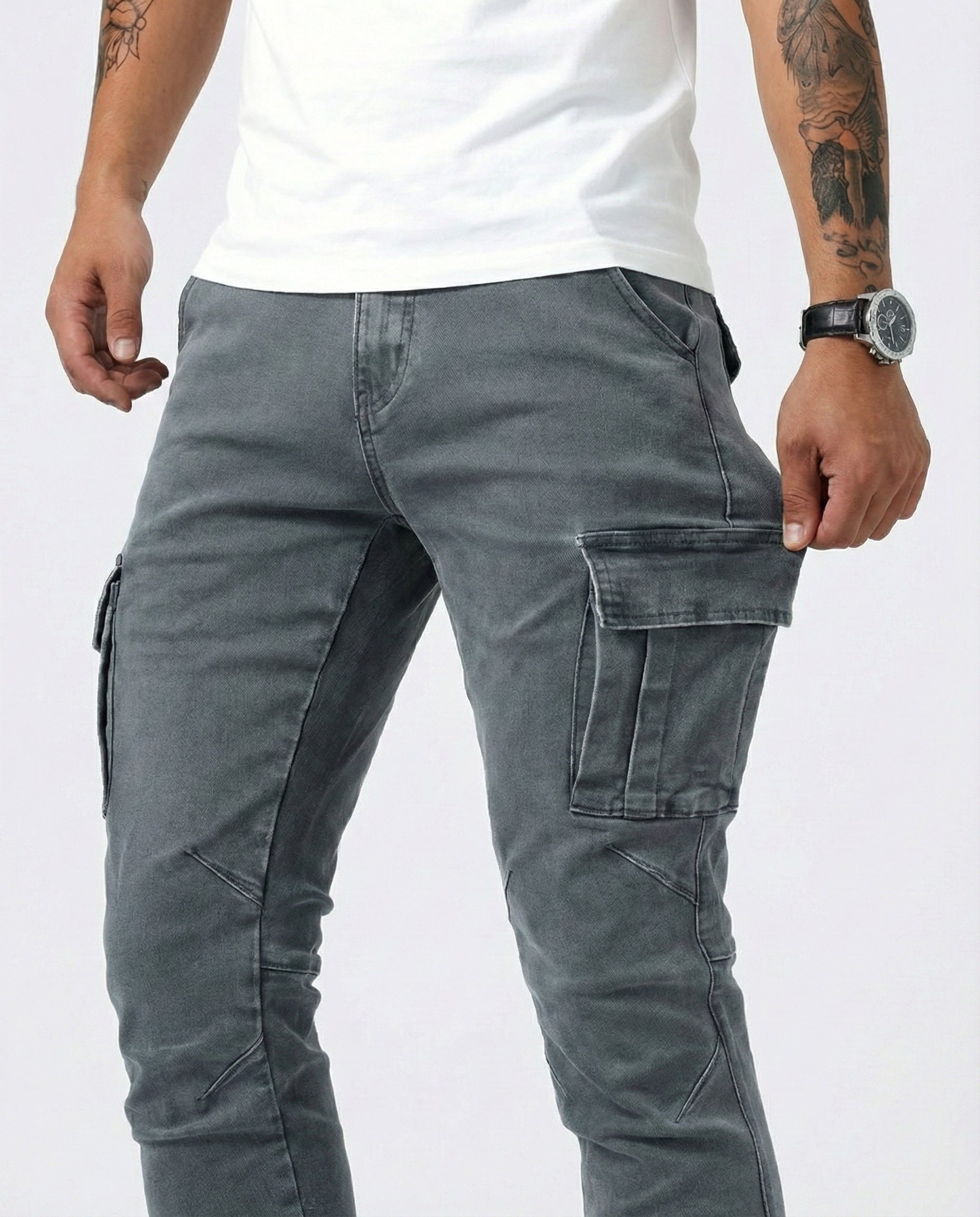 Pantalón Cargo Elástico Azul Marino - Cómodo y Práctico
