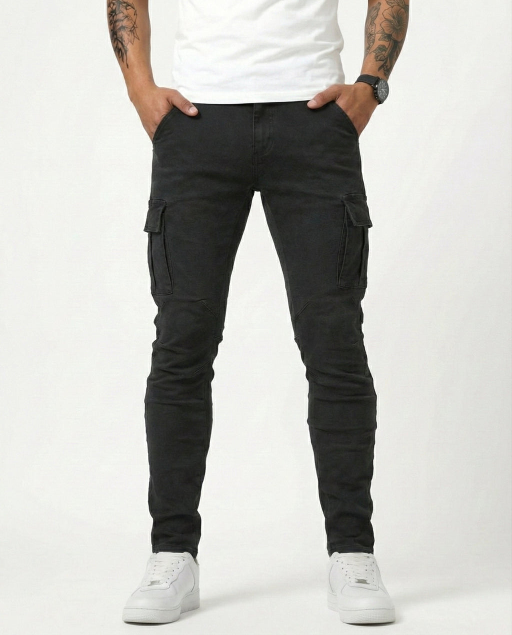 Pantalón Cargo Elástico Azul Marino - Cómodo y Práctico