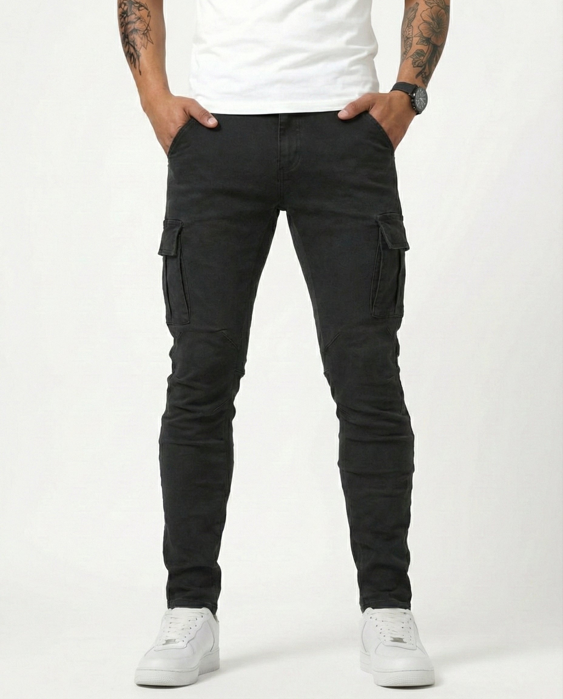 Pantalón Cargo Elástico Azul Marino - Cómodo y Práctico