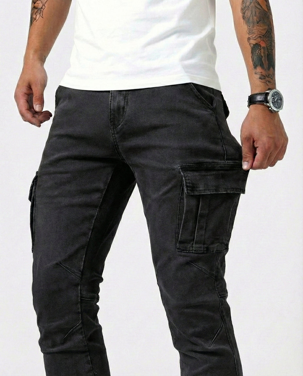 Pantalón Cargo Elástico Azul Marino - Cómodo y Práctico