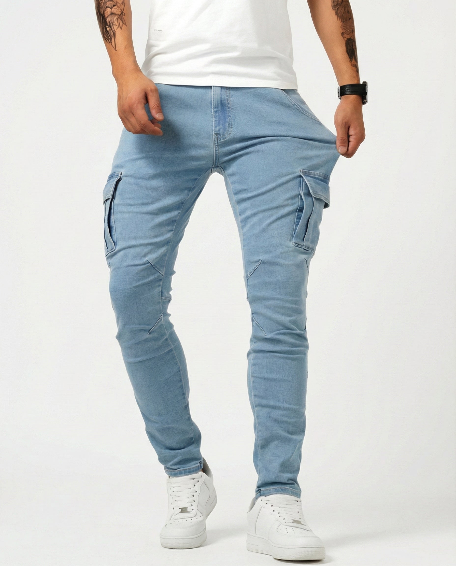 Pantalón Cargo Elástico Azul Marino - Cómodo y Práctico